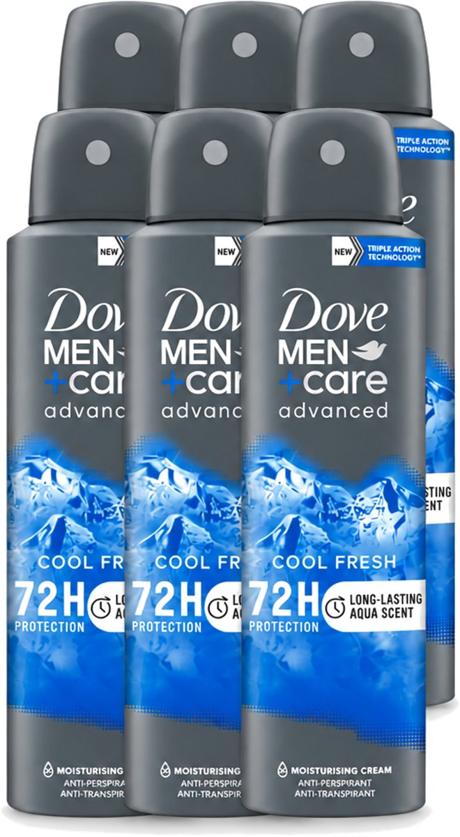 6 x Dove - Deodorant - Men Care Cool Fresh - Verfrissend en langdurige bescherming - 150 ml - Voordeelverpakking - 6 stuks