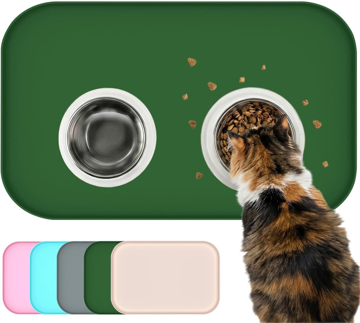 Non-slip Silicone Feeder Mat for Dogs and Pets - Waterproof Feeder Mat for Sloppy Eaters, Easy to Clean Floor - ShopVlot