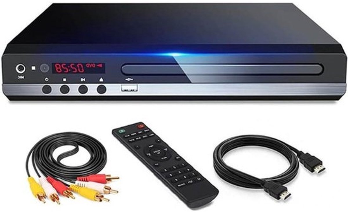 Dvd-speler - Cd-speler - Thuisbioscoopervaring - Regiovrij - 25 x 24 x 6 cm - Zwart