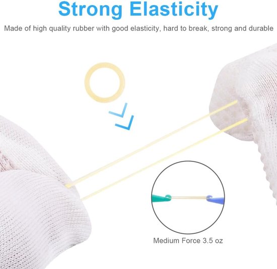 Orthodontische Elastische Rubber Bands, 500 Stuks Dentaal Traction Bands met 5 Stuks Elastische Plaatjes voor Beugels — afbeelding 3