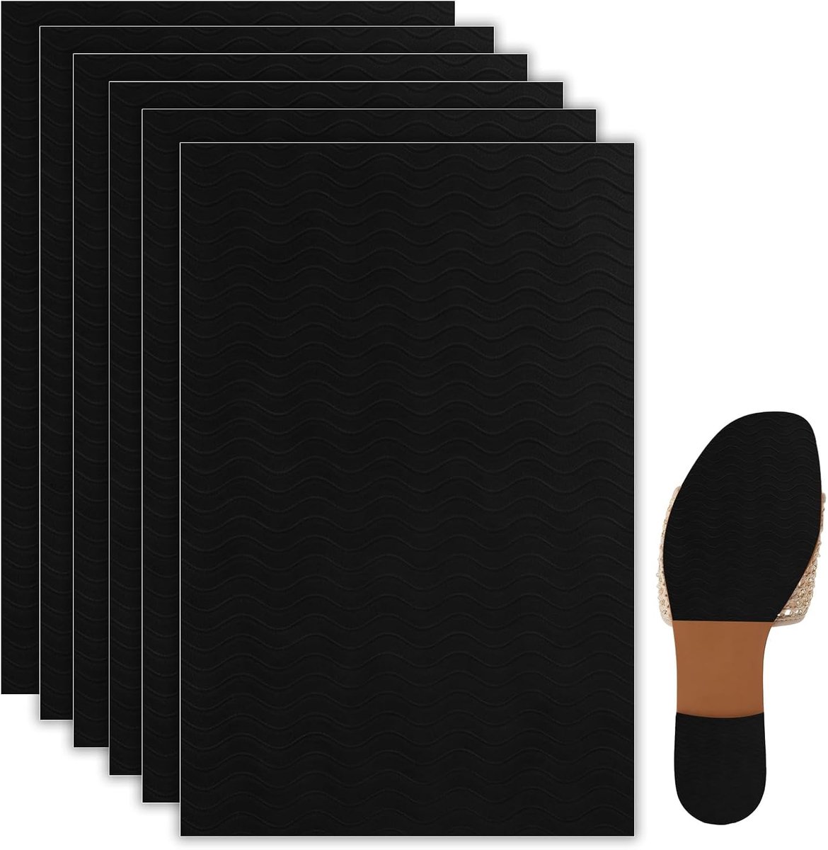 Set van 6 zelfklevende antislipzolen, 265 x 95 mm, rubber, op maat te snijden