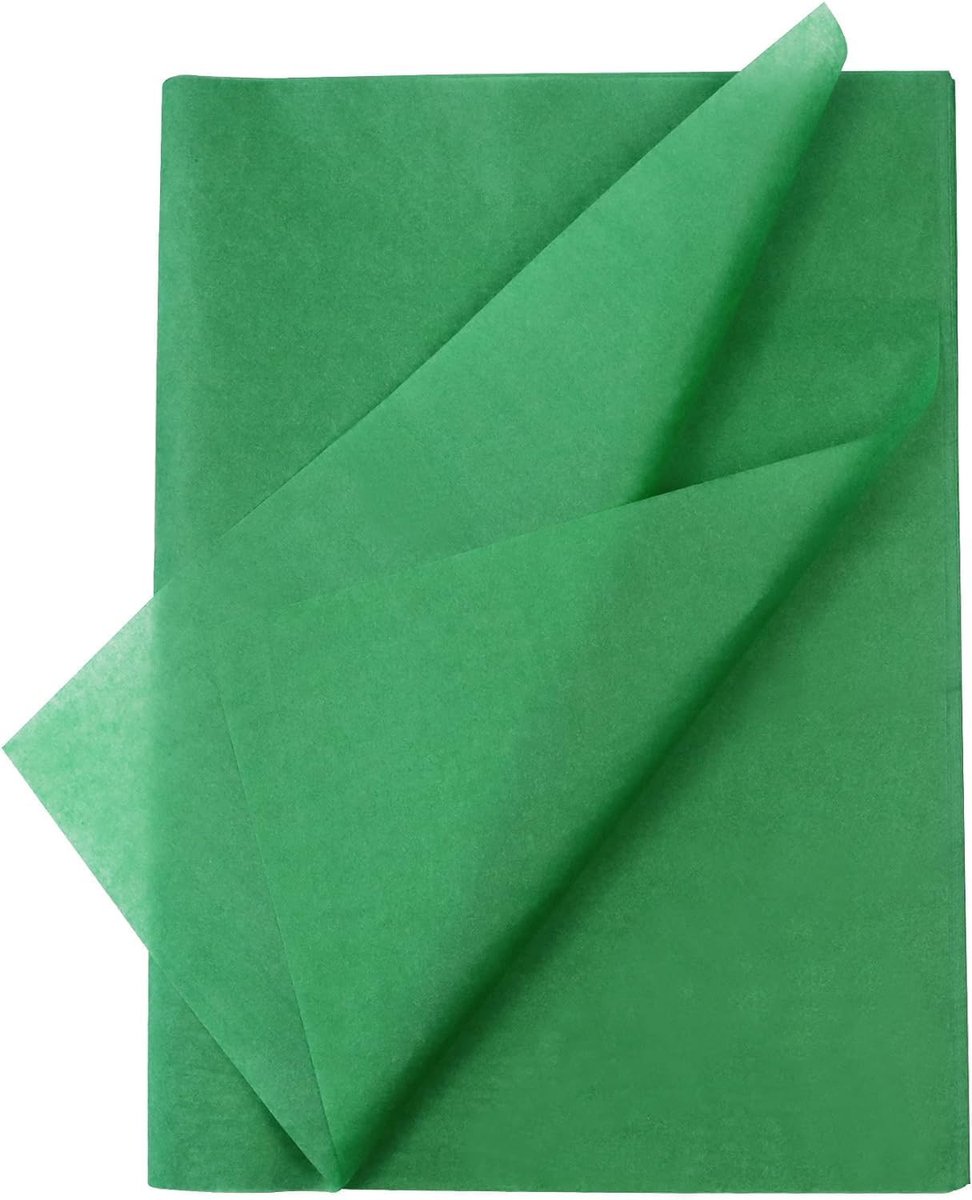 Zijdepapier cadeaupapier voor geschenkzakjes, verjaardagsfeesten, bruiloften, knutselwerk (groen)