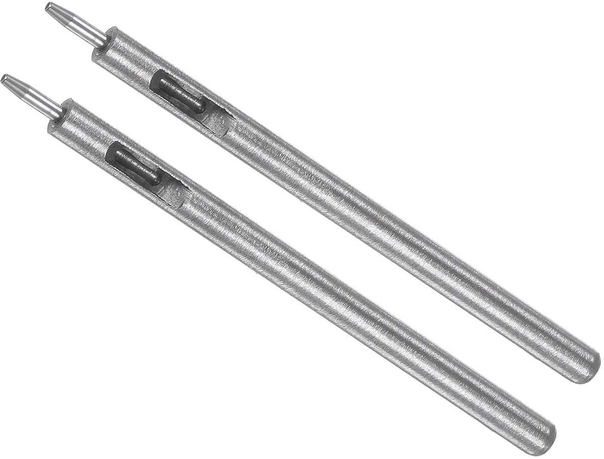 Perforator voor lederen gaten, knopdiameter 1,2 mm, schacht 6 mm, ronde stalen gaten voor klinknagels met klinknagels voor lederhandwerk, kleding, stof, 2 stuks