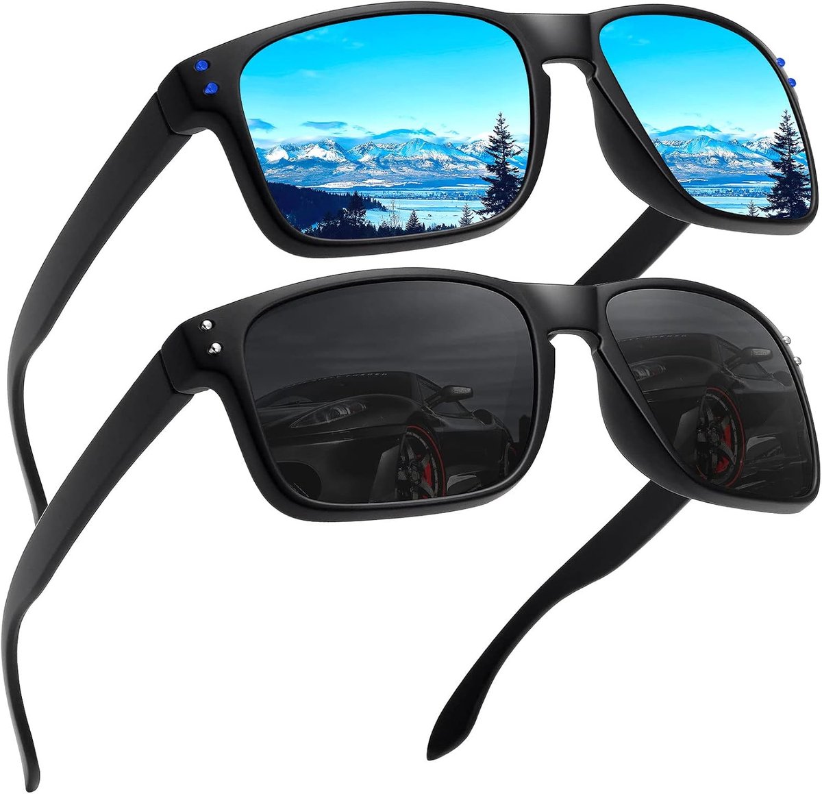 Lunettes de Soleil Polarisées Homme Femmes Anti-UV Lunettes de Conduite