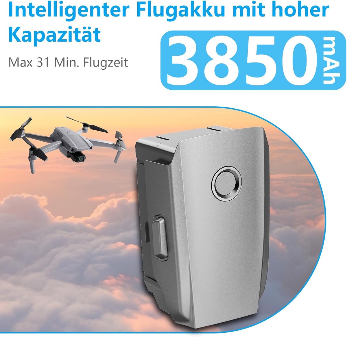 2 Pro accu, 3850 mAh 15,4 V intelligente vliegaccu voor DJI Mavic 2 Pro, Mavic 2 Zoom, Mavic 2 Enterprise Advance (31 min Max vlucht) – foto 6