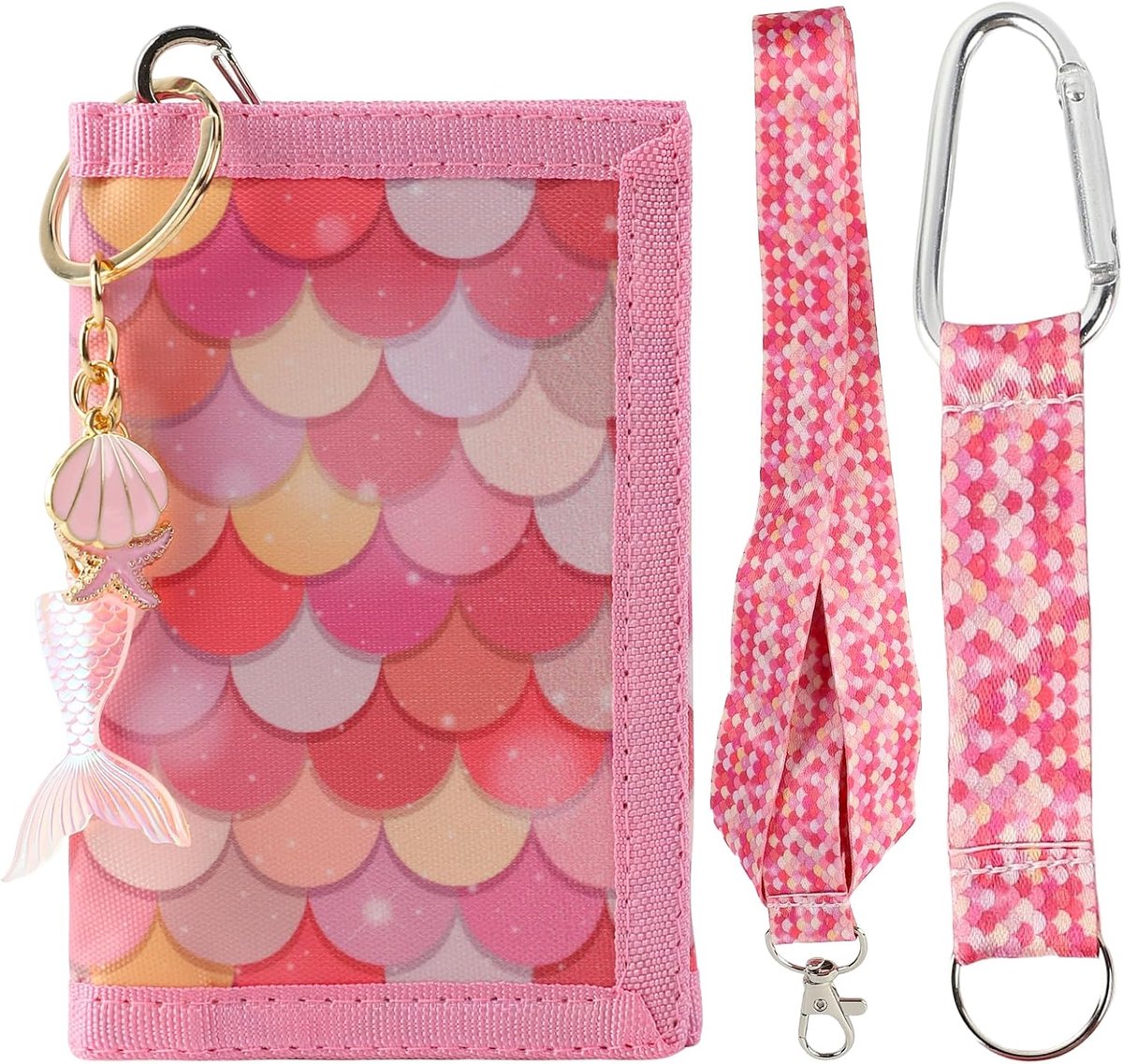 Borsttas voor meisjes en kinderen, portemonnee met sleutelhanger en sleutelhanger, portemonnee voor meisjes, zeemeermin D, mode