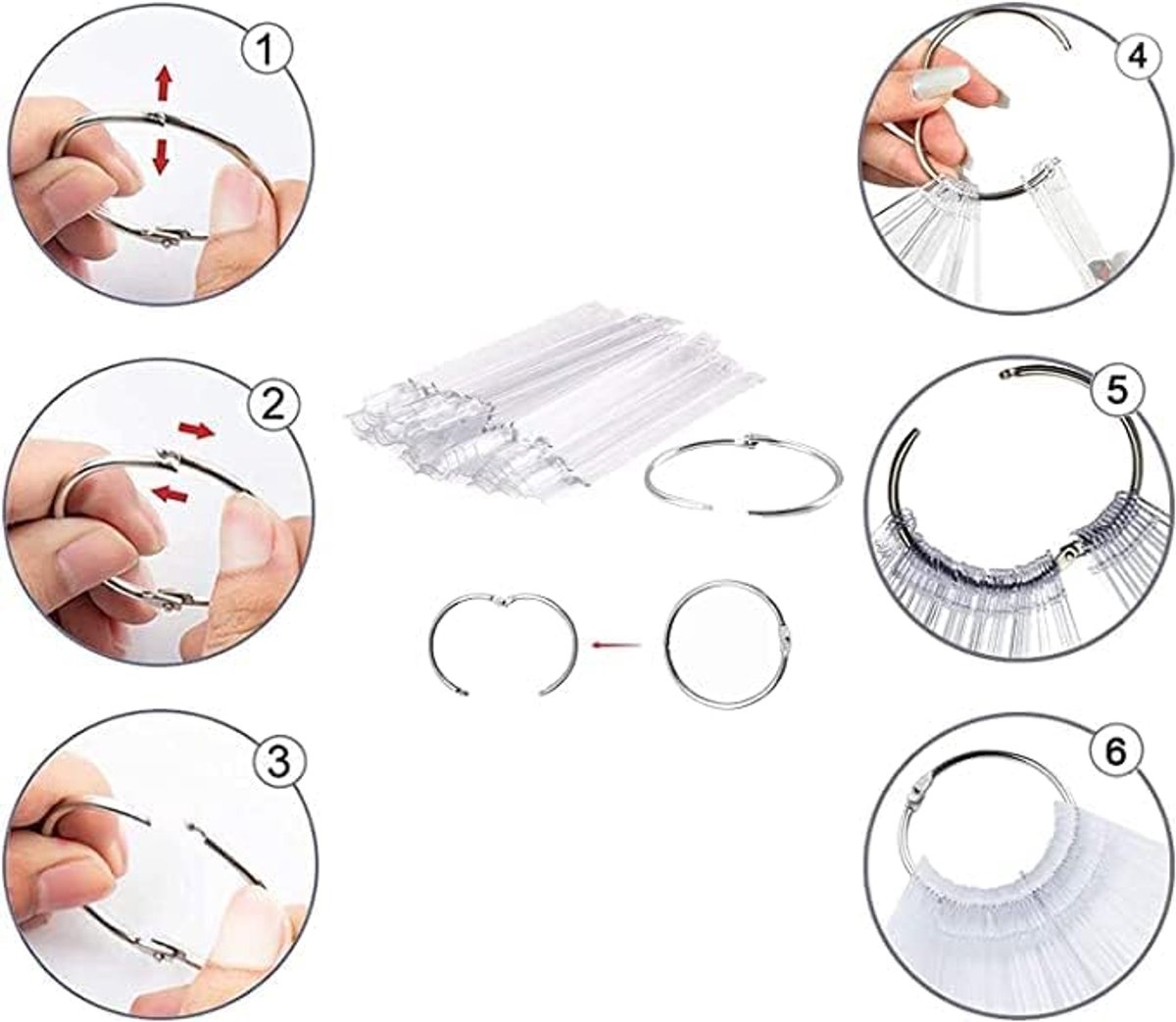 Kleurkaart voor nagels, 40 stuks, valse nageldisplay, nageloefengereedschap, nageldisplay, palet, make-up, nagellak, voor nagelpraktijk ontwerp (transparant-4)