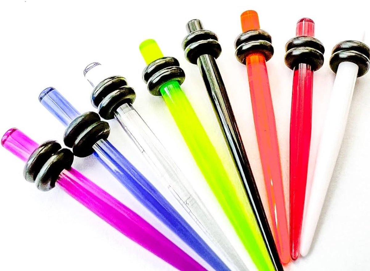 Expander zwart wit Clear Ear Expander stretchstaaf oorplug taper oor piercing piercing sieraden acryl 2 O-ringen 1,6 - 25 mm