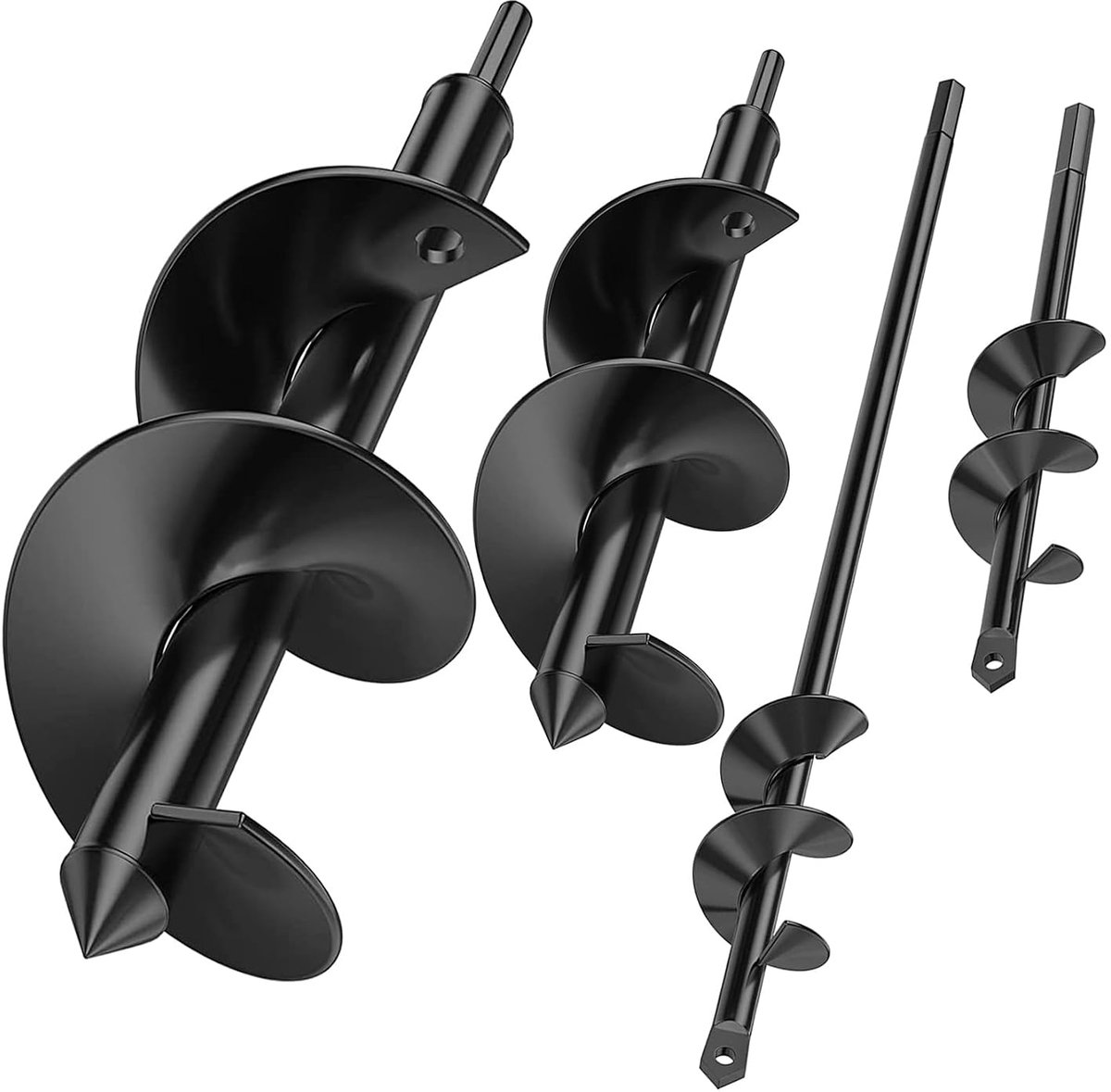 Grondboor voor Boor 4 Pack, Tuinboor Twist Boor Draadloze Handboor Graafgereedschap voor Bloemen Plantenbakken om Gaten te Graven, 8x25cm + 8×45cm + 4x22cm + 4×45cm