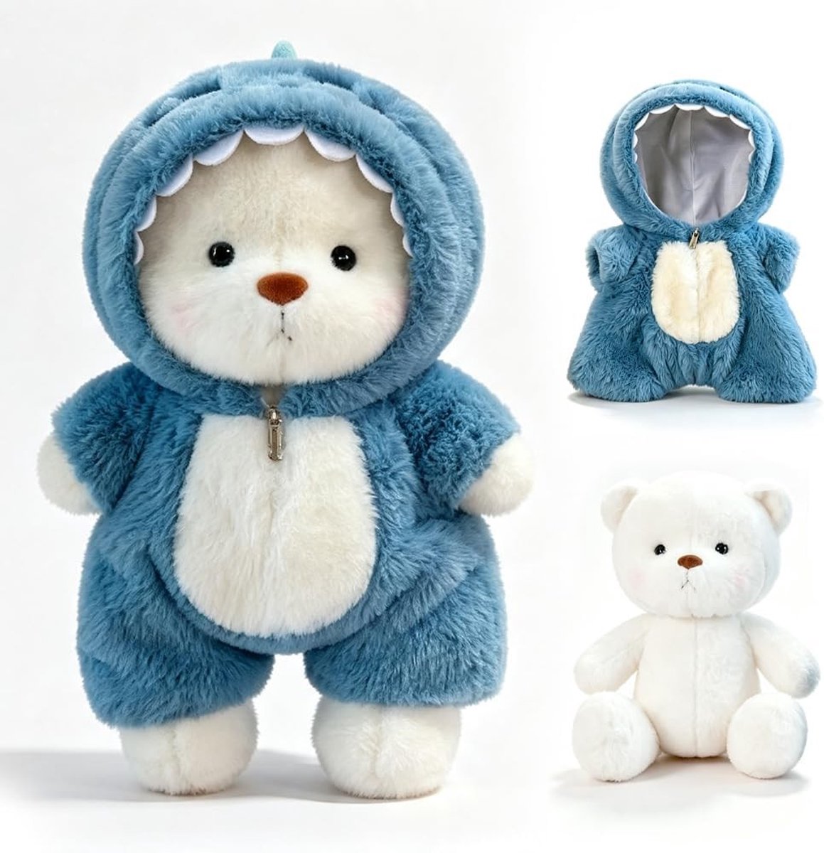 Schattige Pluche Teddybeer in Dinosauruskostuum, 40 cm, Interactief Speelgoed, Zacht en Wasbaar, Perfect Cadeau voor Kinderen, Knuffel en Speelplezier