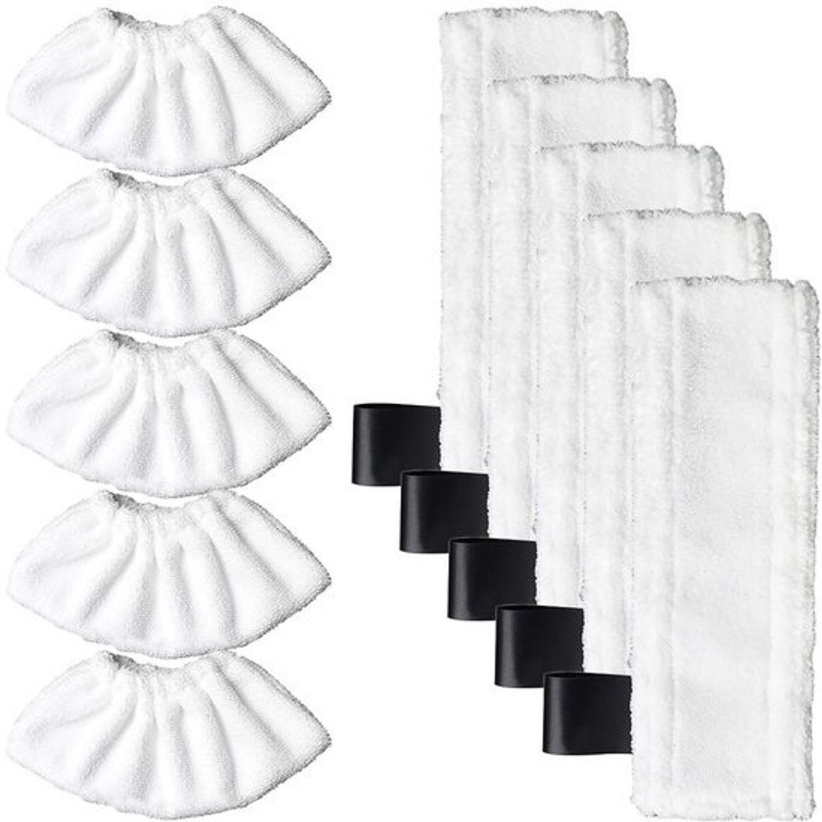 Dailygoods - Accessoires voor stoomreinigers - Microvezeldoeken - Set van 10 stuks - Wit - Reinigingsdoekset - Ideaal voor huishoudelijk gebruik - Geschikt vo