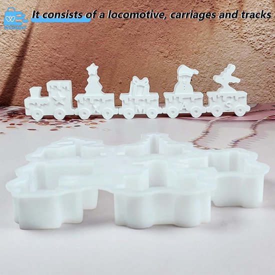 5 stuks siliconen gietvormen, trein WISIRENT, kerstvormen, gietvormen, set, siliconen vorm, eland, kerstboomvorm, 3D, Kerstmis, sneeuwpop, siliconen vorm, cadeau, vijfpuntige ster voor doe-het-zelf — afbeelding 4