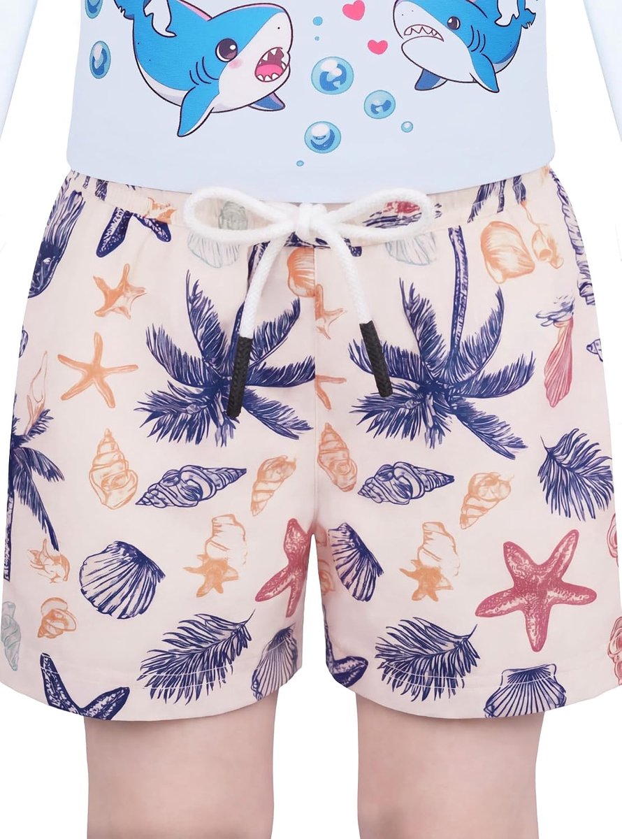 Zwembroek Snel-drogend met Rekbare Compressie Voering, Strandshorts voor Peuter, Maat 2 jaar tot 6 7 8 10 12 14 16