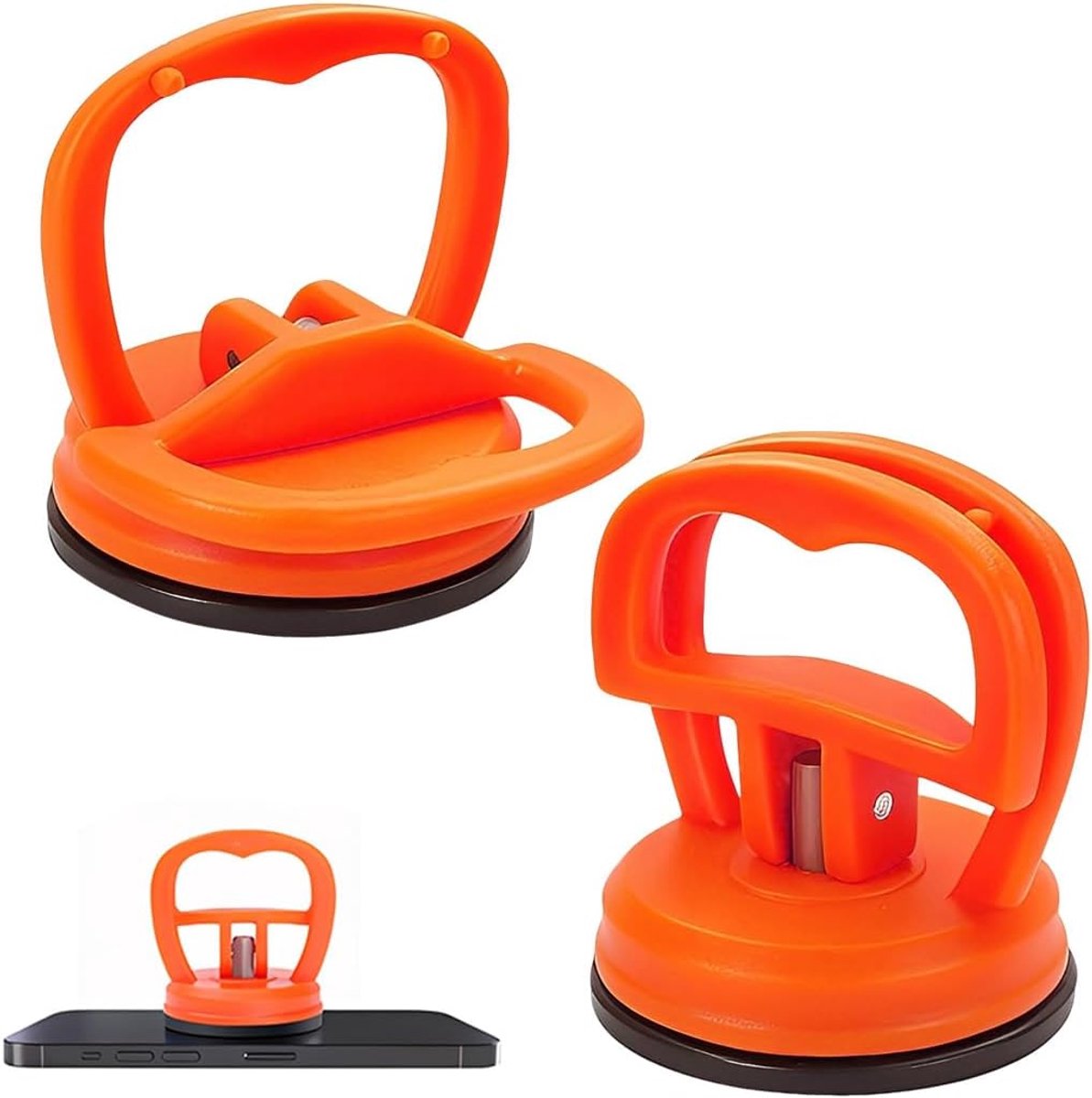 Zuignappen voor auto, 2 stuks in oranje, reparatieset voor deuken met sterke zuignap, sneltrekker, standaardmaat - ShopVlot