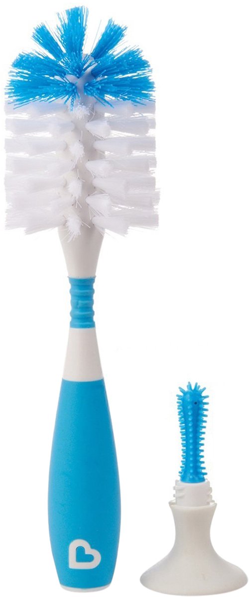 Munchkin flessenborstel - bristle - flessenborstel - schoonmaakborstel - met zuignap - fles en speen borstel - blauw