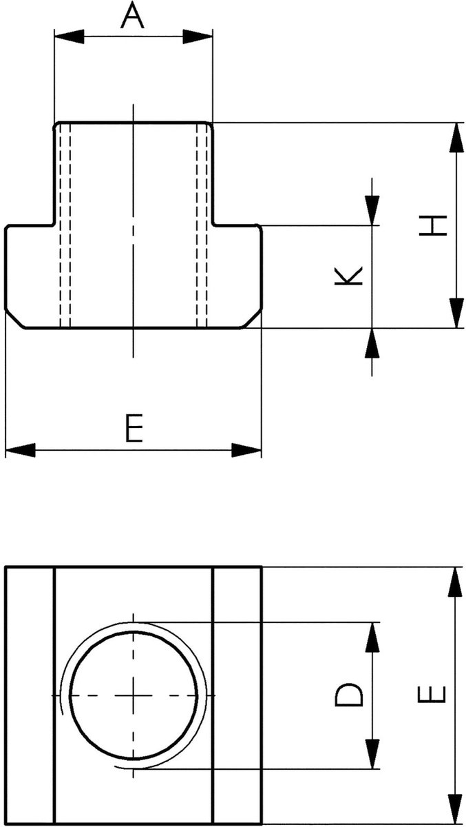 AMF T-groefsteen DIN 508 T-sleuf 18 mm M14 - 80176
