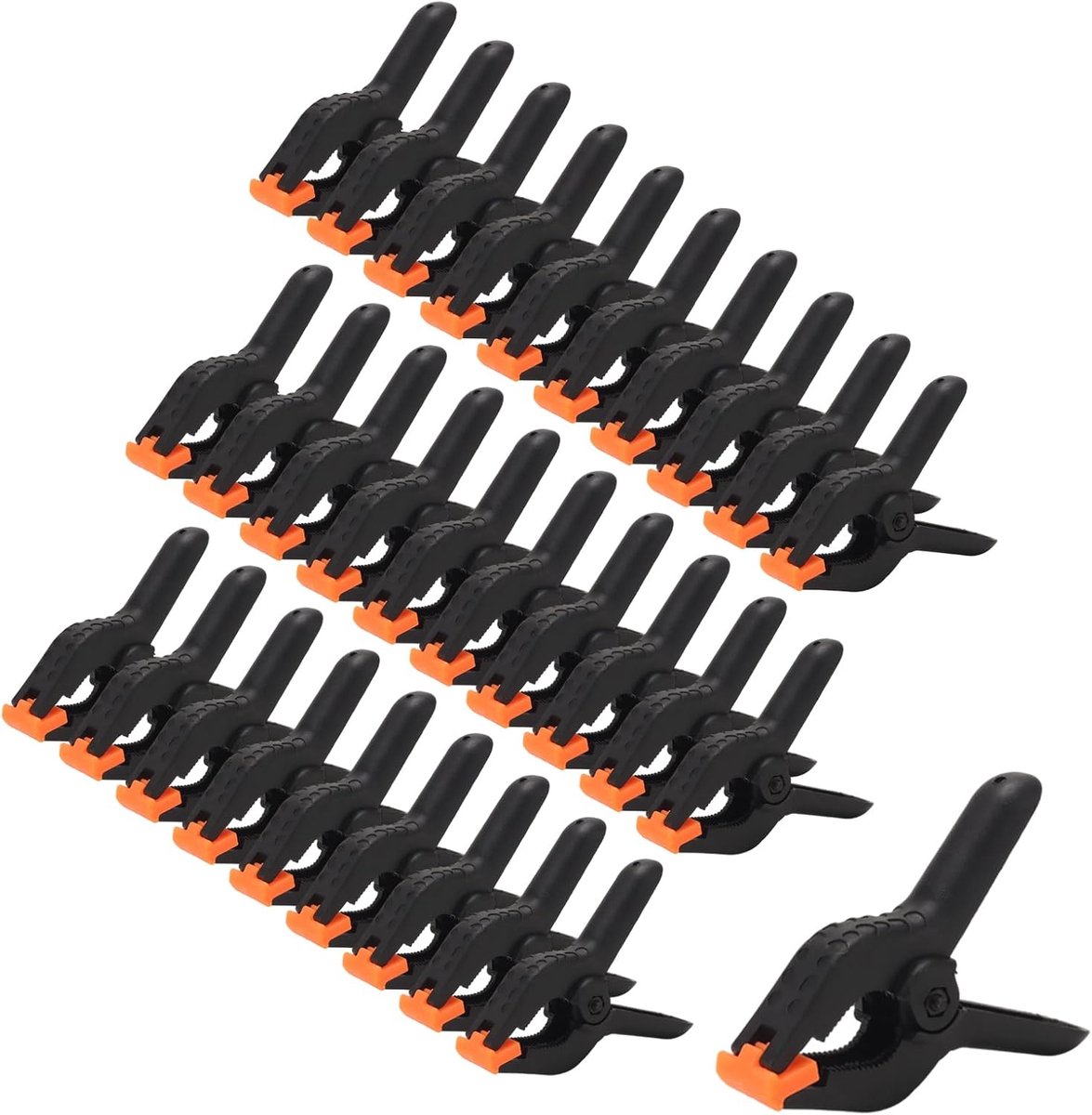 Pack of 30 Large 110 mm Spring Clamps Black Plastic Clamps for DIY DIY Photo Background - ShopVlot