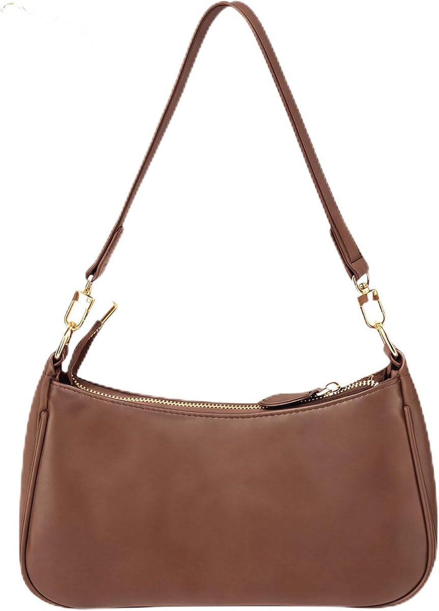 Schoudertas voor vrouwen - kleine leren clutch - zwart/wit - trendy en praktisch - ShopVlot