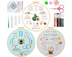 UXORSN Embroidery Set for Beginners Embroidery Set Adults Learning 28 Different Stitches Embroidery Set Cross Stitch - ShopVlot