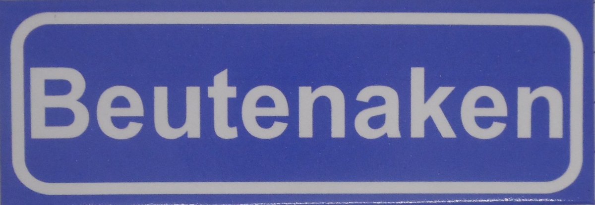 Souv© - koelkast magneet - plaatsnaam bord - kombord - souvenir - koelkastmagneetje - relatiegeschenk Beutenaken