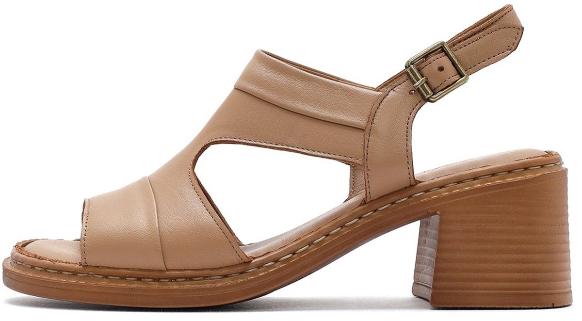DERIMOD Heeled Sandals Leather Heeled Sandals