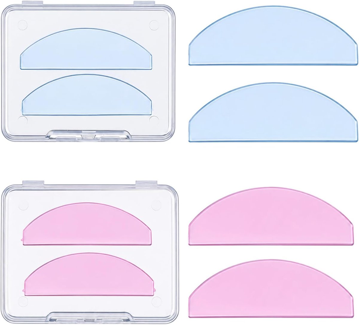 4 stuks wimperlifting-pads, siliconen pads voor wimperlifting | Korean Lash Lifting Alleen voor Perming nr. 1, ultradun en plakkerig, permanente pad voor wimperlifting thuis en in de salon