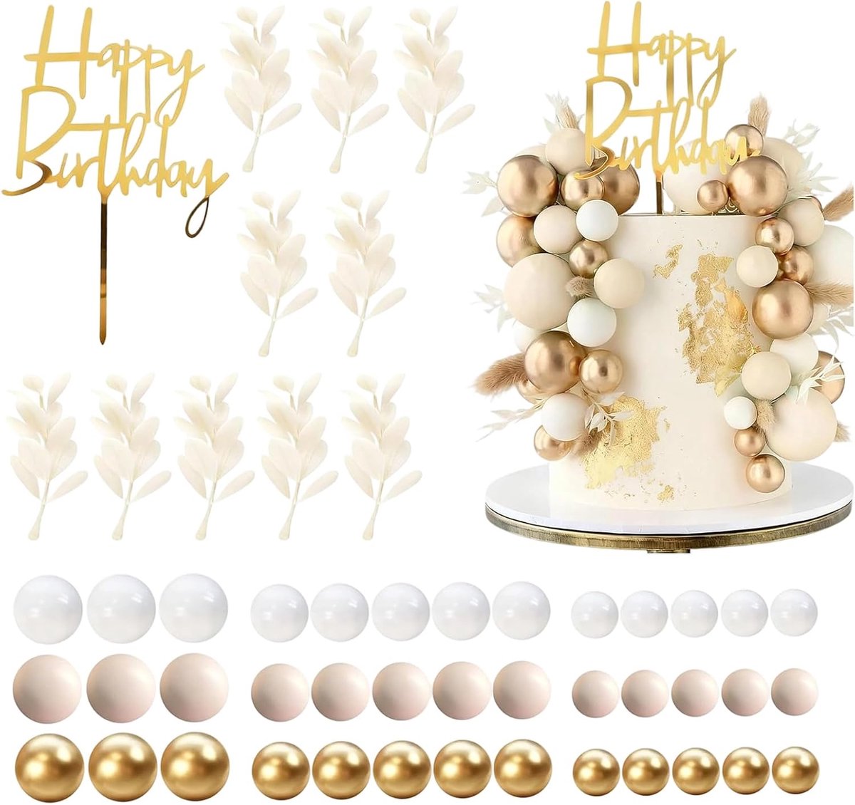 50 stuks taartdecoratie, taartdecoratie, verjaardag, taarttopper, verjaardag, voor verjaardagen, Boheemse feesten, taartdecoratie, keukendecoratie