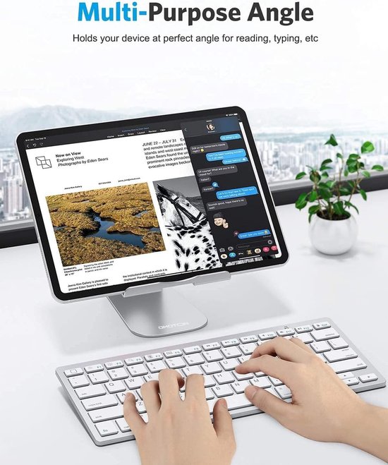 Verstelbare en Duurzame Tablet Stand voor iPad en Samsung Tablets tot 13 Inch, Ideaal voor Thuis en Kantoor Gebruik — afbeelding 4