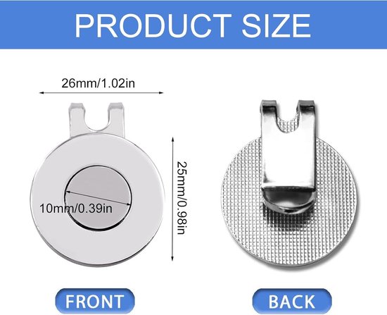 Magnetische Golfbal Marker met Cap Clip - 3 Stuks Golf Hoed Clips met Sterke Magneten voor Precisie en Gemak — afbeelding 5
