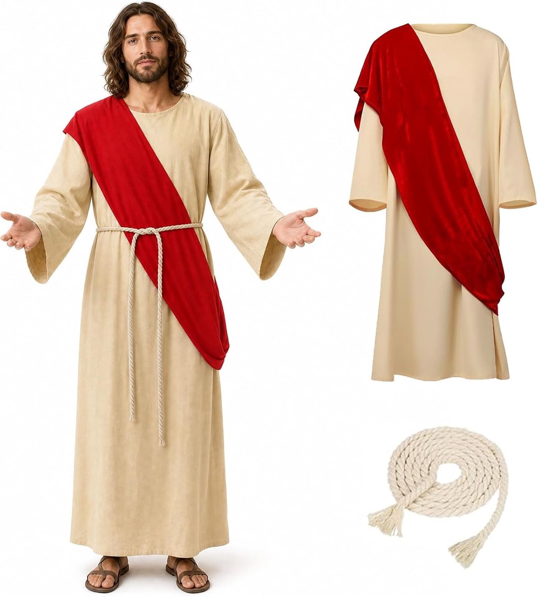 Christus kostuum voor heren, bijbelkostuum, Halloween