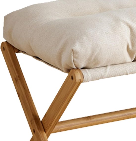 Vouwbare voetsteun met afneembare velours stofkussen voor woonkamer, slaapkamer en entree (Beige) - Comfortabel, multifunctioneel en stijlvol — afbeelding 4