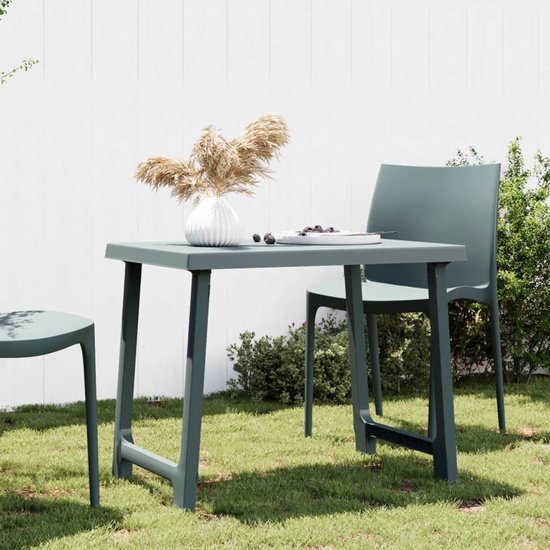 Campingtafel hout-look 79x56x64 cm PP groen van Vidaxl — afbeelding 3