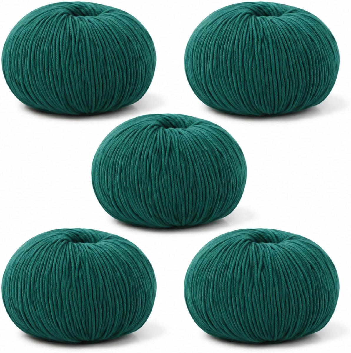 Merinowol om te breien 500 g (5 x 100 g), babywol zacht, mosgroen
