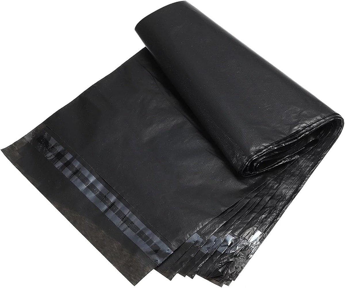 35 x 45 cm, zwart, folie, zelfklevend, ondoorzichtig, verzendzakken voor kleding, textiel, documenten, verzending, 50 stuks