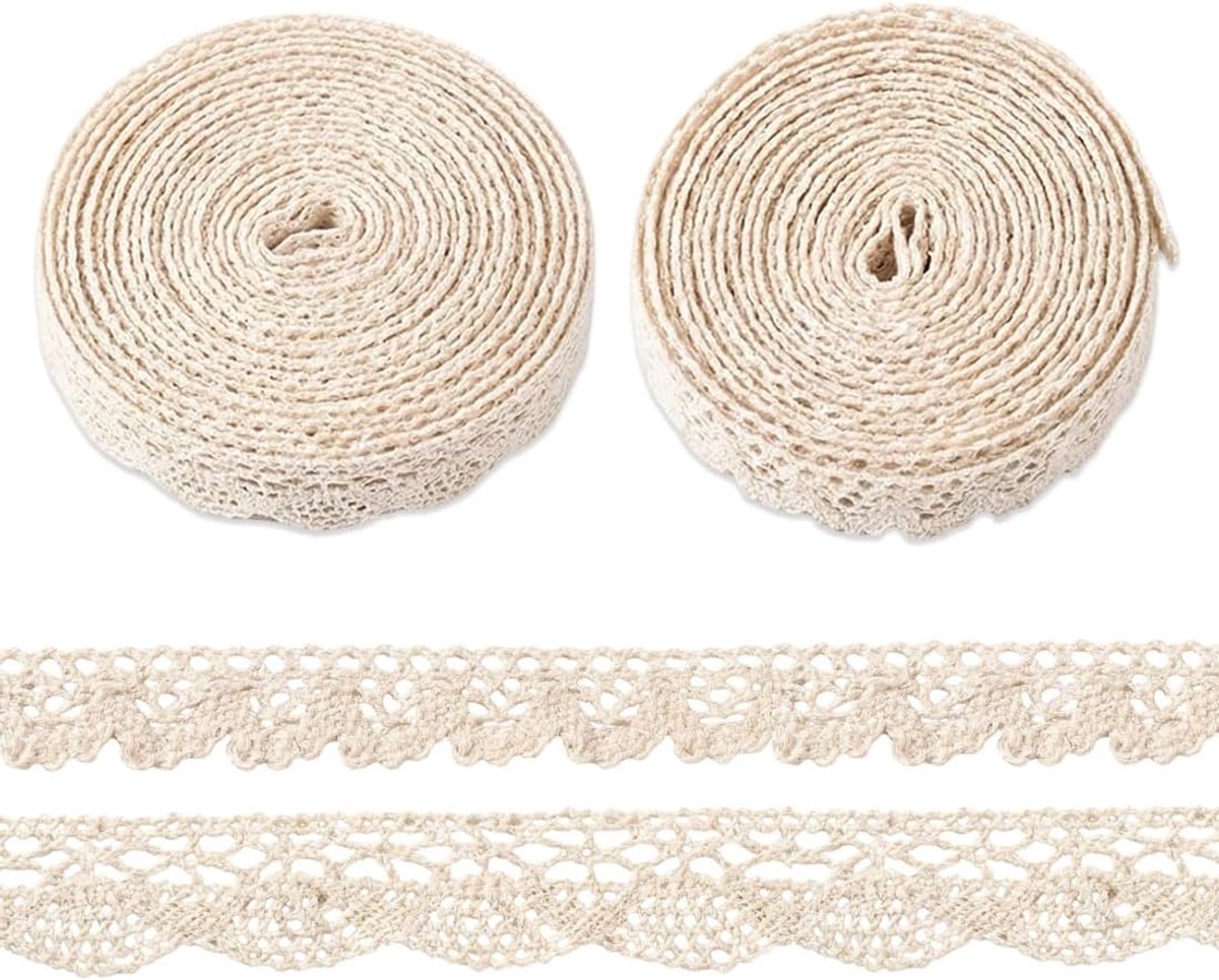 4 Rolls Vintage Lace Band Crochet Lace Lace Board for Fabric Lace Wedding Party Easter Christmas Table Handicrafts (2m - ShopVlot