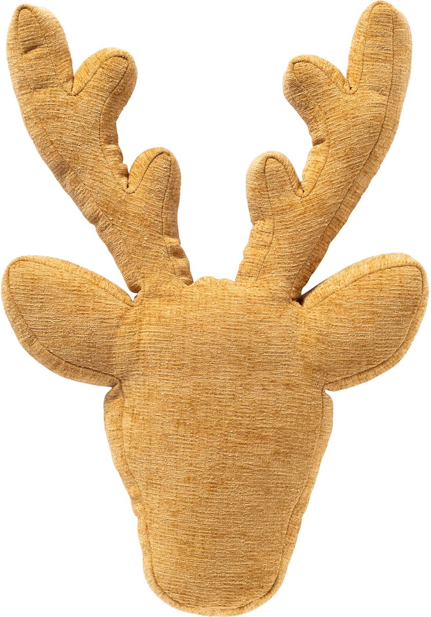 Dutch Decor RENDIER - sierkussen 43x43x5 cm - vormkussen - Honey Mustard - geel Mosterd