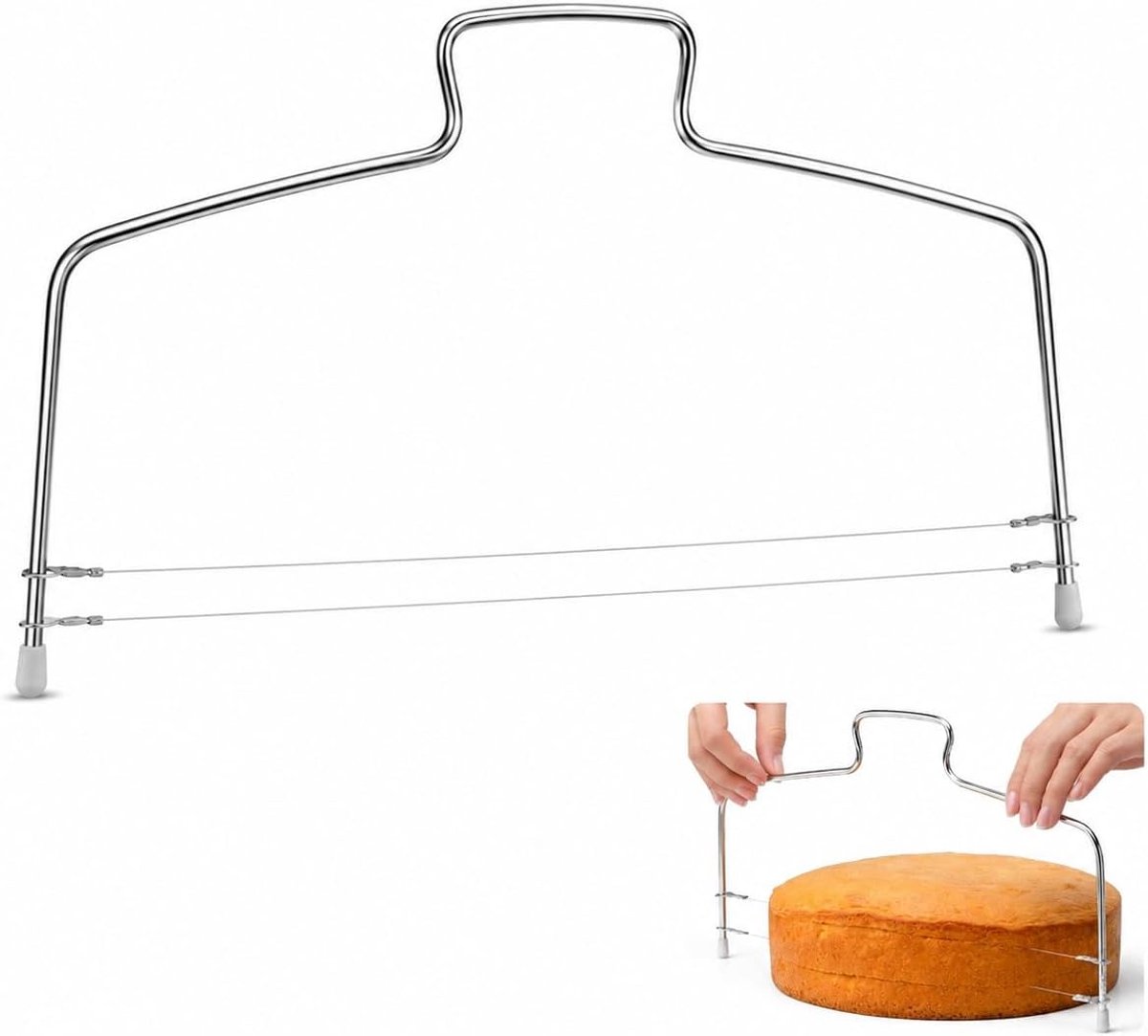 Taartsnijder 32 cm, professionele taartbodemverdeler met 2 getande tanden - ShopVlot
