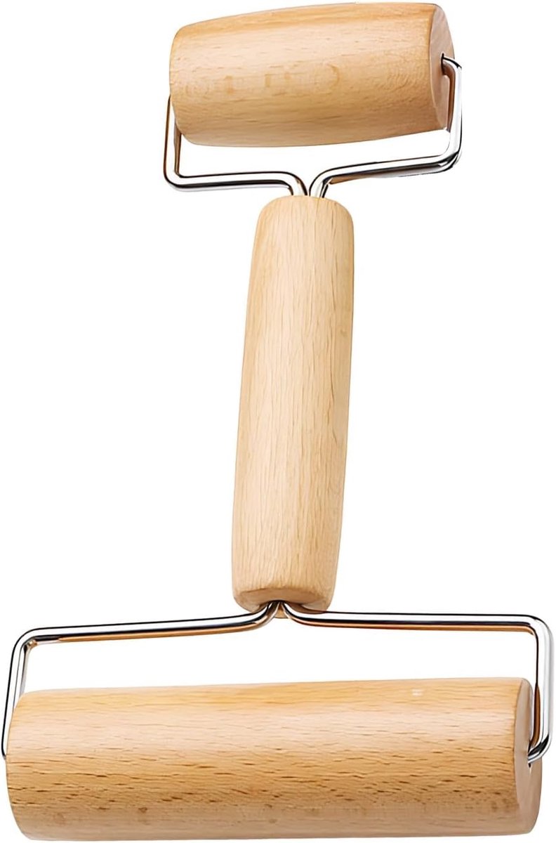 Wooden rolling pin, rolling pin made of wood, T-shape, for rolling out pizza, cookies, fondant, pasta, non-stick - ShopVlot