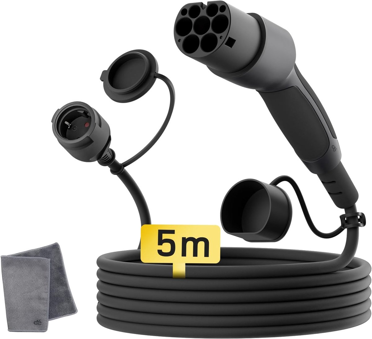 SnelShoppen - Type 2 naar Schuko Adapter 5m 16A voor Elektrische Auto, E-bike, E-scooter, E-motorfiets - Ideaal voor Thuis en Oplaadstations