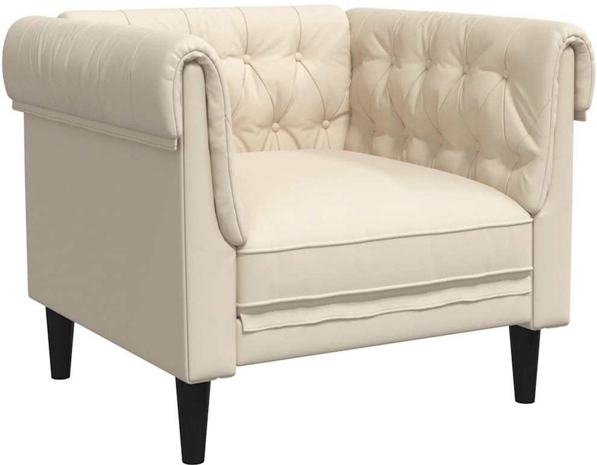 vidaXL Fauteuil - Chesterfield-stijl - linnen