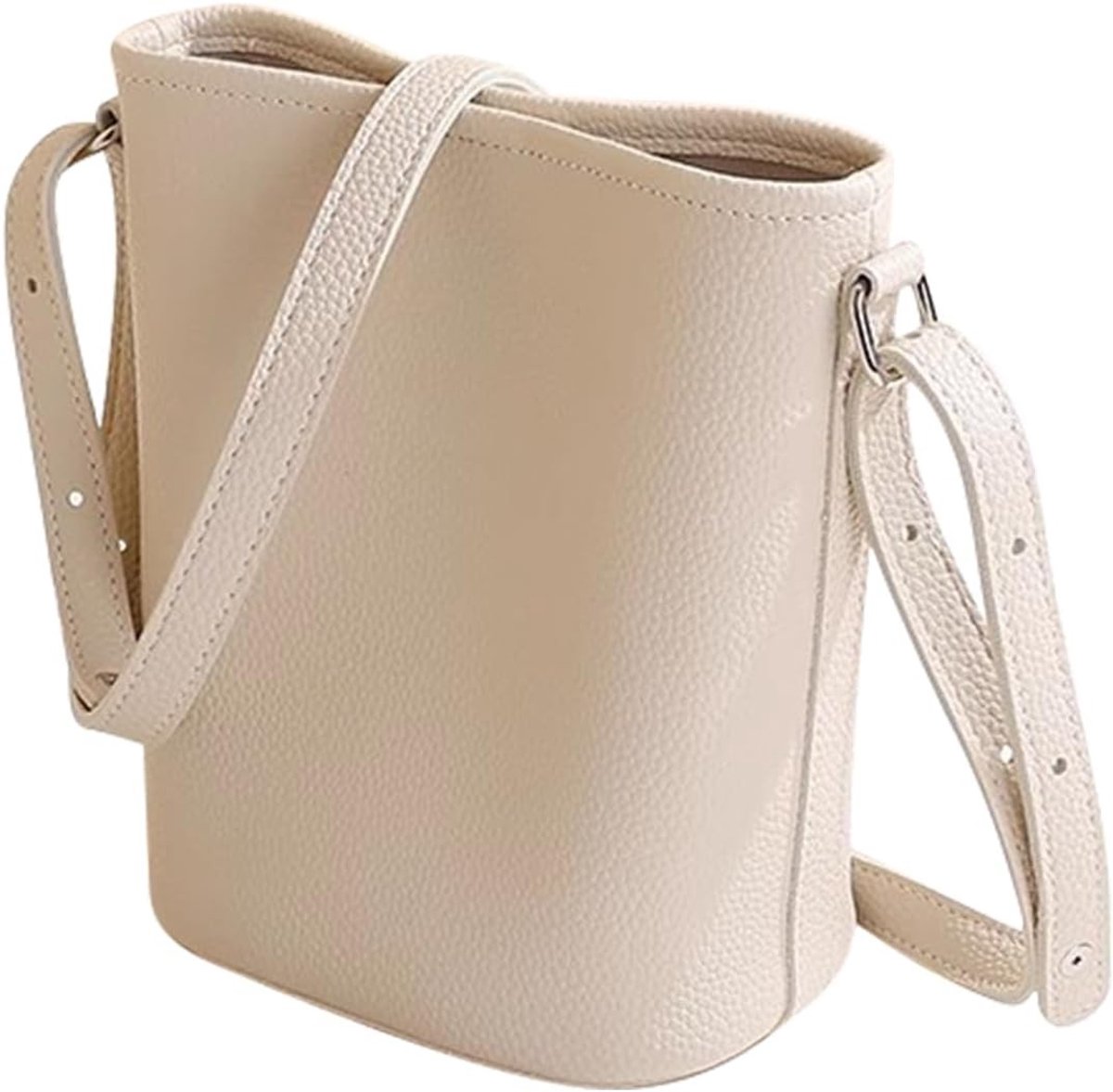 Crossbody Tas voor Vrouwen - Kleine Emmer Vorm Schoudertas met Binnenvak en Verstelbare Schouderriem