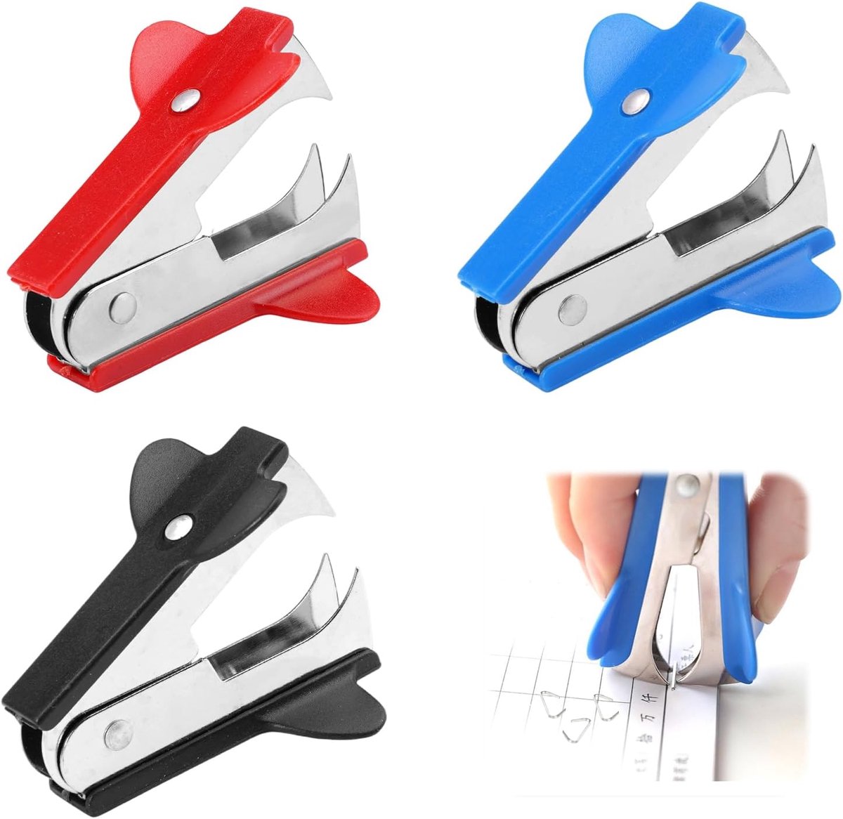 Nietjesverwijderaar 3Pcs - Extra brede grip - Metaal en kunststof - Makkelijk nietjes verwijderen - ShopVlot