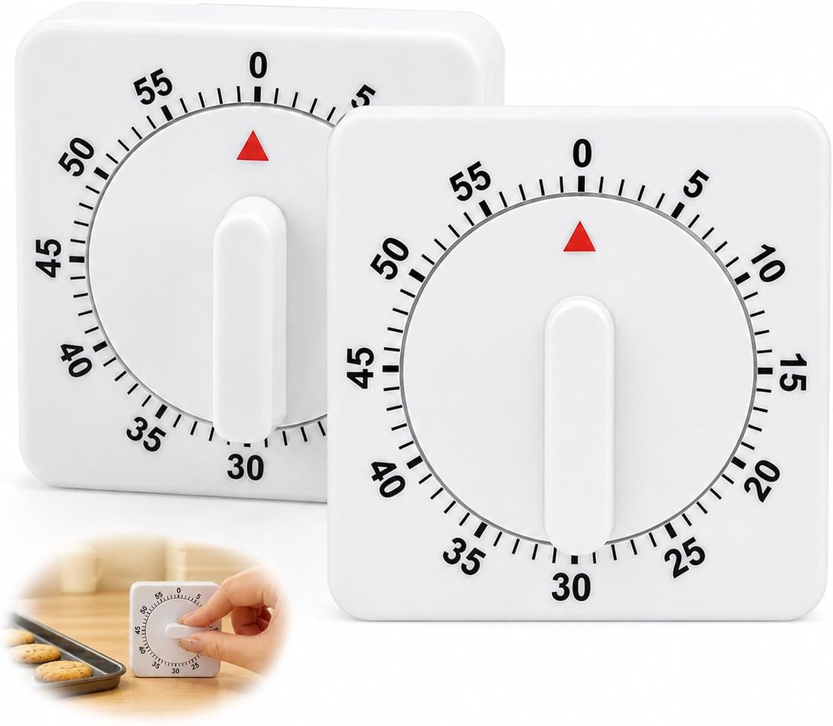 Keukentimers, keukentimers, mechanische keukentimers, keukentimer met luid alarm