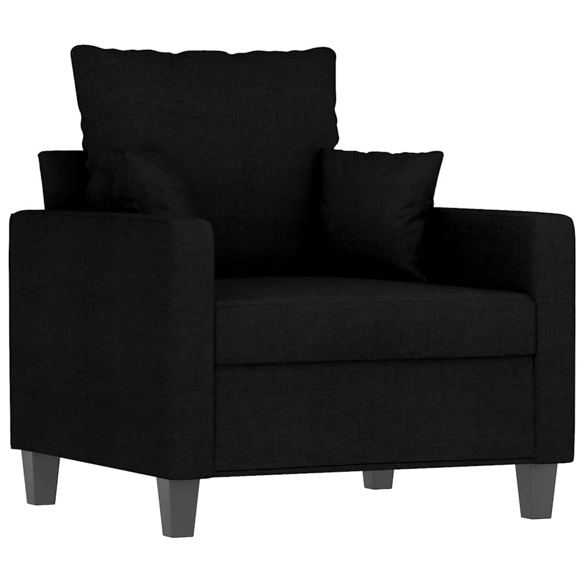 vidaXL Fauteuil - 60 - cm - stof - zwart