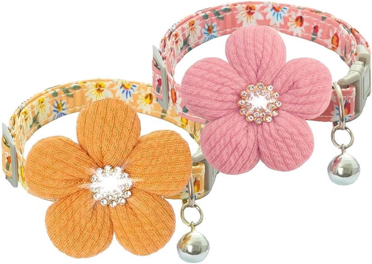 2 stuks hondenhalsband met bloemen 3D decoratief voor honden bloem 3D