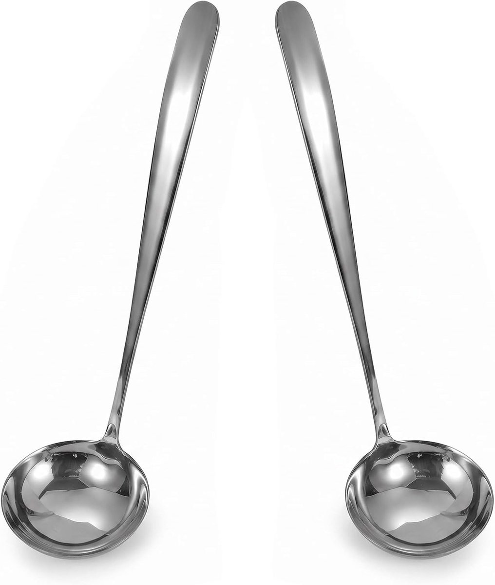 2 stuks roestvrij staal zilver soeplepel 21,4 cm