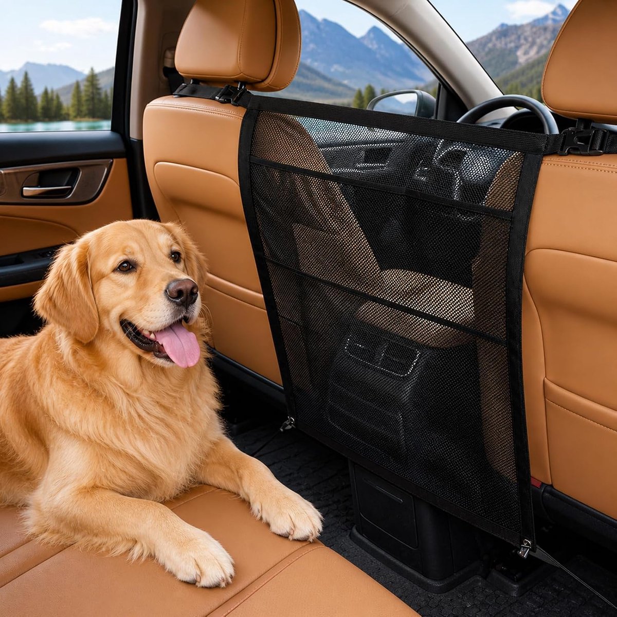Hondenrooster voor in de auto, scheidingsrooster voor honden, met