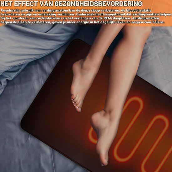 Ground Mat 25 x 68 cm met EU Plug en Kabel, Verbeter Je Welzijn, Betere Slaap, Aarding voor Bureau, Tafel, Bank en Yoga Mat, Ontspanning en Stressvermindering van Winshape — afbeelding 4