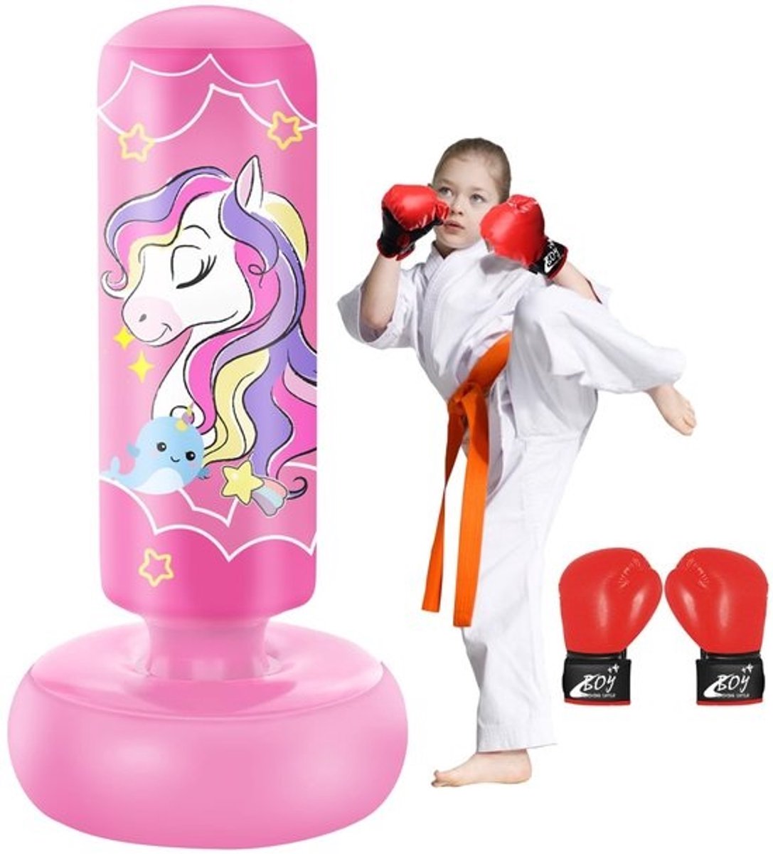 Dailygoods - NZQXJXZ 168 cm opblaasbare bokszak voor kinderen - met handschoenen