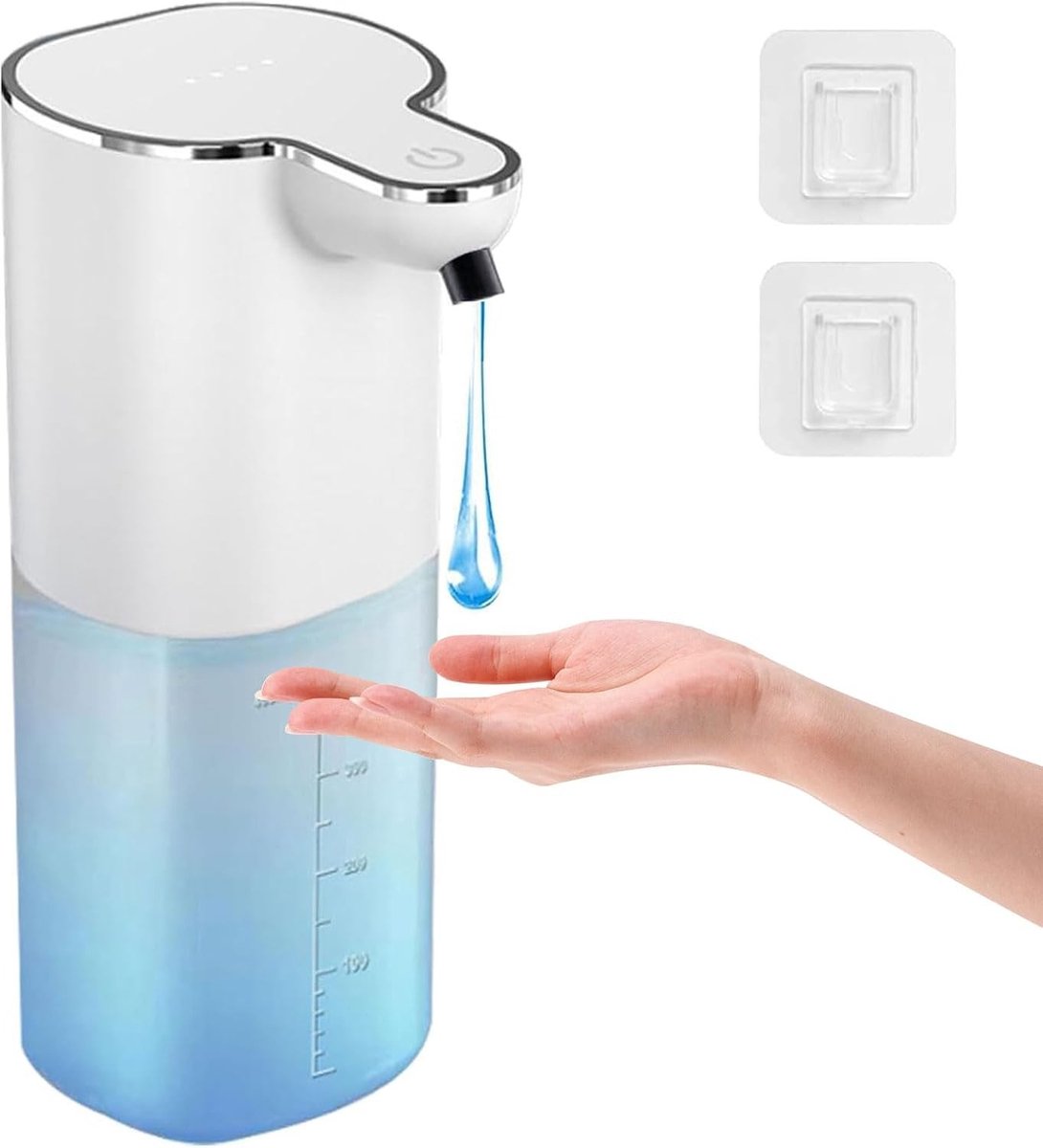 Automatische Zeepdispenser 400ml - Oplaadbare, Aanraakloze Dispenser voor Handzeep, Muur- of Tafelmontage, Perfect voor Badkamer met 4 Instelbare Doseringniveaus